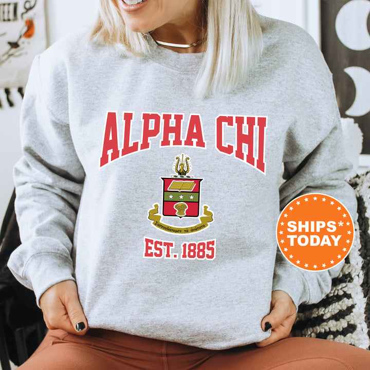 a woman sitting on a chair wearing a sweatshirt