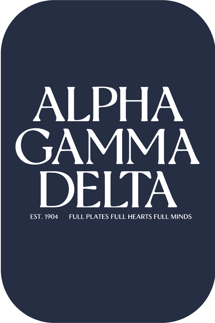 Custom Alpha Gamma Delta White Design