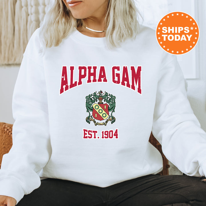 a woman sitting on a chair wearing a white sweatshirt
