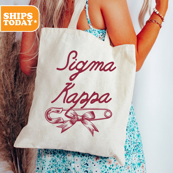 a woman is holding a bag with a message on it