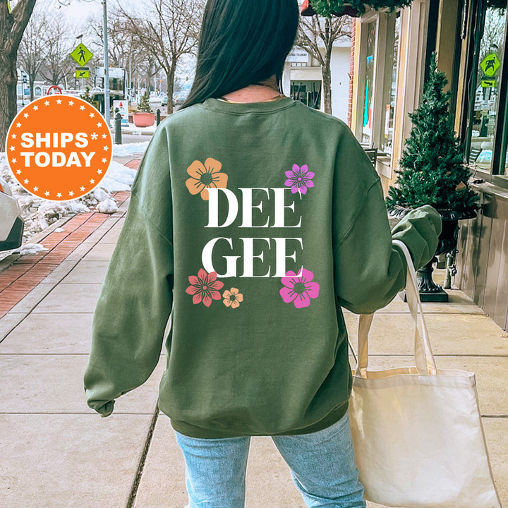 a woman walking down a sidewalk carrying a shopping bag