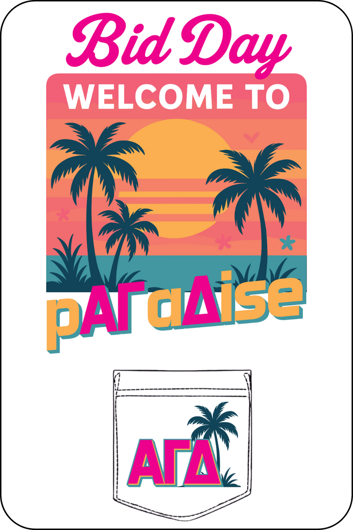 Custom Alpha Gamma Bid Day T-shirt Paradise
