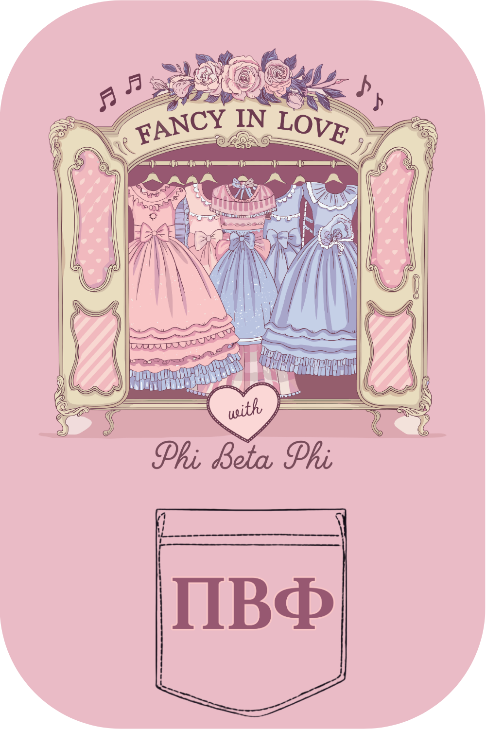 Custom Fancy In Love With Phi Beta Pi – Kite and Crest
