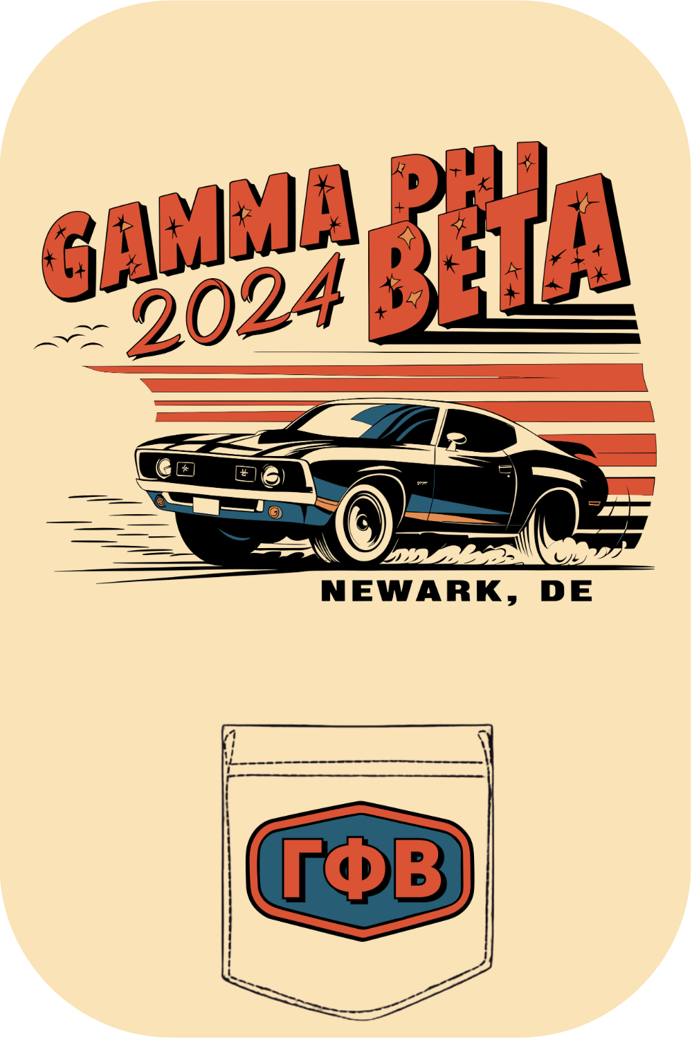 Custom Gamma Phi Beta – Kite and Crest
