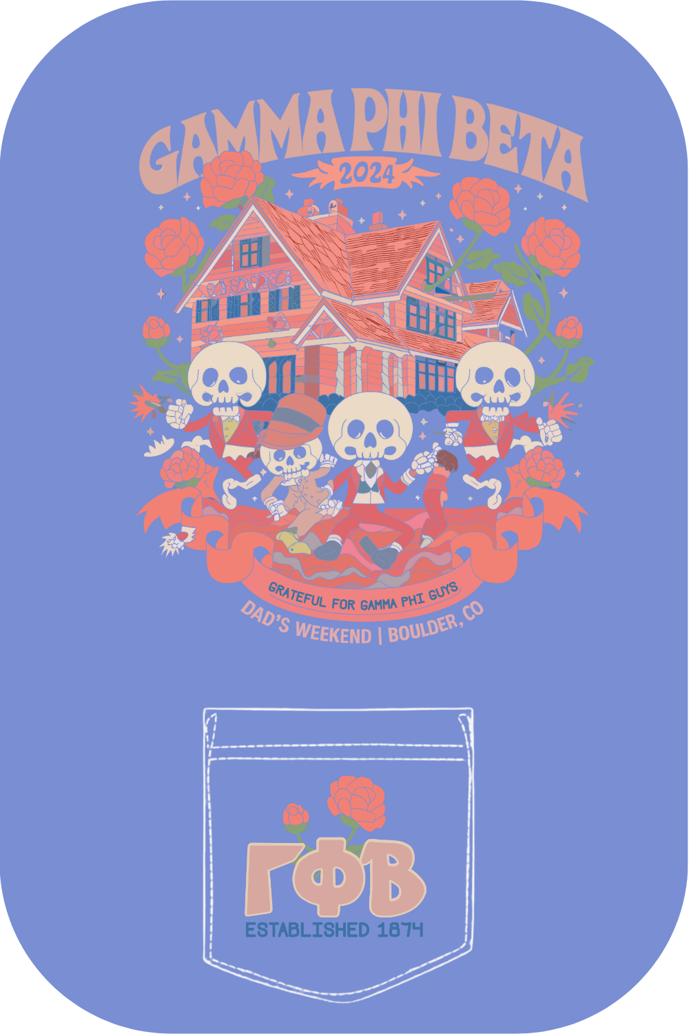 Custom Gamma Phi Beta Skeleton – Kite and Crest