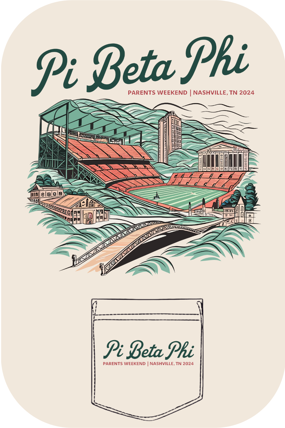 Custom Pi Beta Phi Parent's Weekend – Kite and Crest