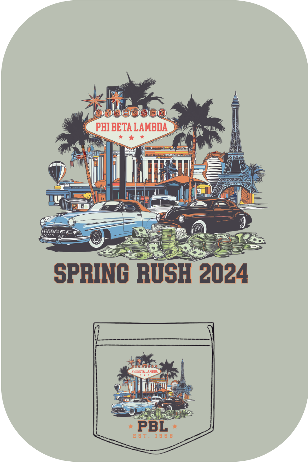 Custom Phi Beta Lambda Spring Rush – Kite and Crest