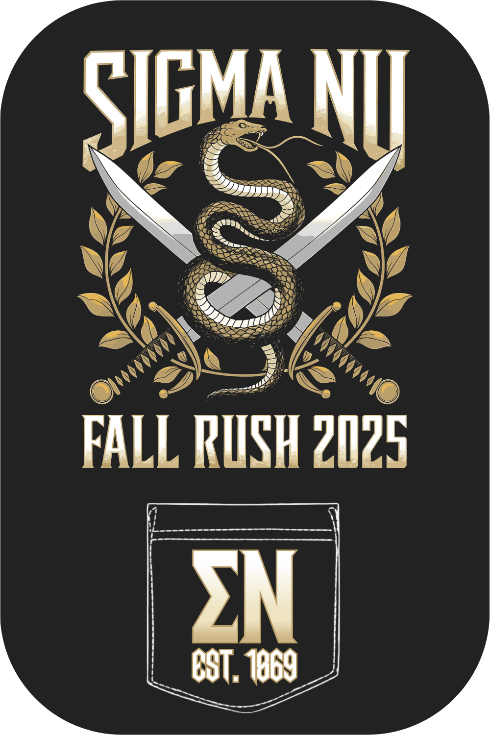 Custom Sigma Nu Fall Rush – Kite and Crest