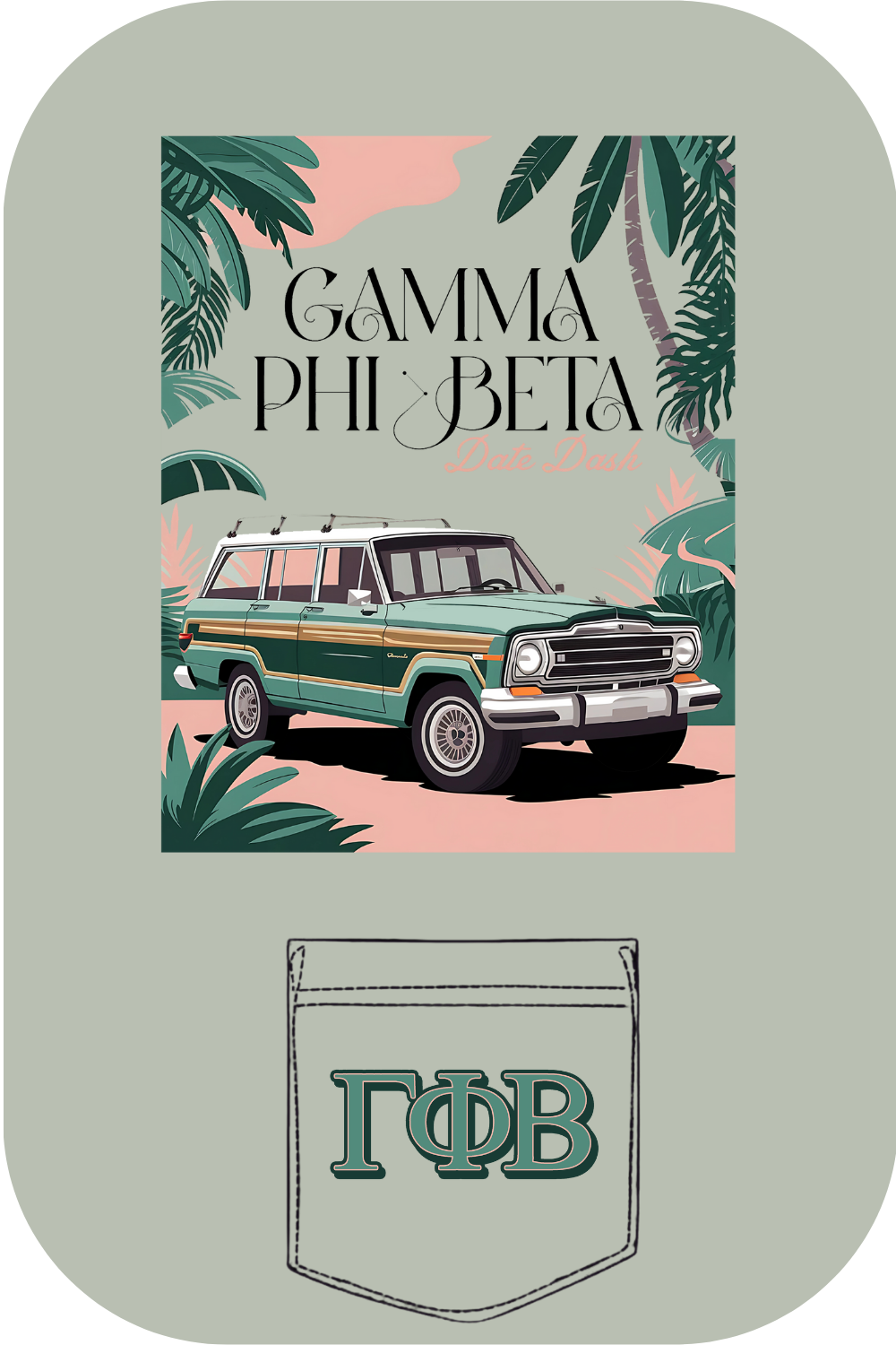 Custom Gamma Phi Beta Date Dash – Kite and Crest