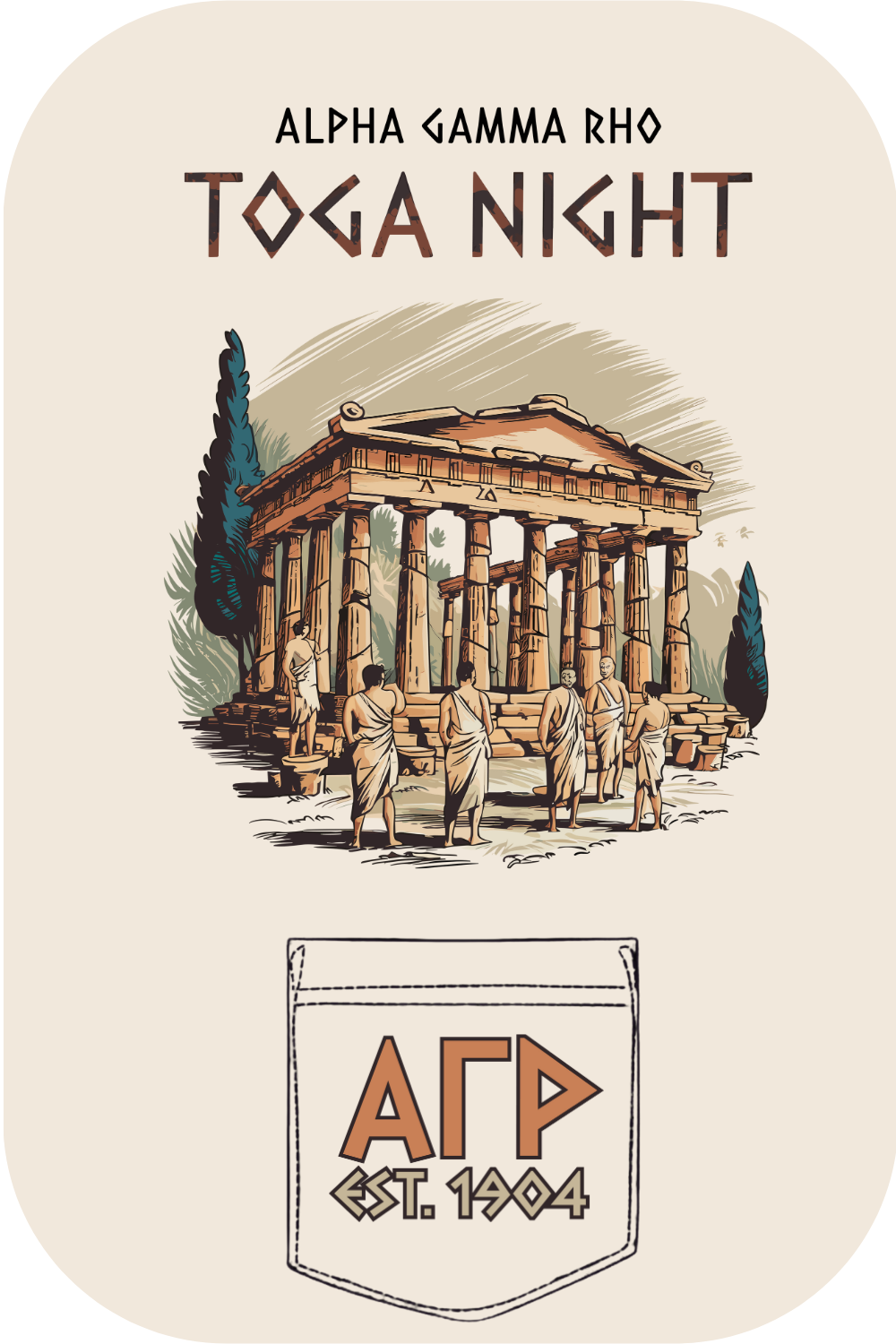 Custom Alpha Gamma Rho Toga Night