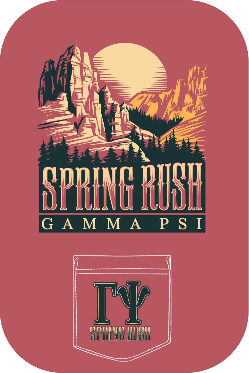 Custom Spring Rush Gamma Psi Rocky Mountain – Kite and Crest