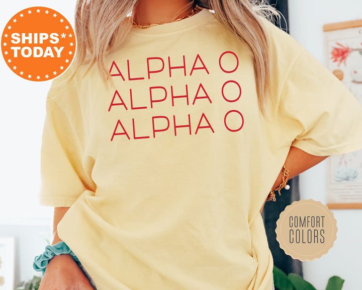 Alpha Omicron Pi Red Layered Sorority T-Shirt | Alpha Omicron Pi Shirt | Alpha O Sorority Merch | AOPi Gifts | Big Little Reveal _ 5744g
