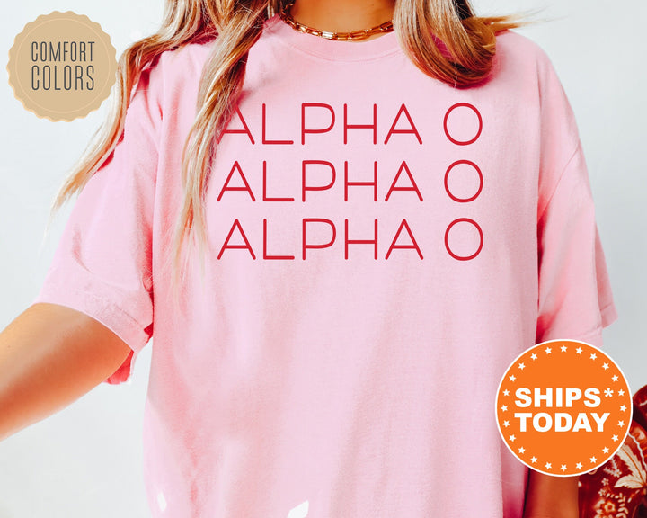 Alpha Omicron Pi Red Layered Sorority T-Shirt | Alpha Omicron Pi Shirt | Alpha O Sorority Merch | AOPi Gifts | Big Little Reveal _ 5744g
