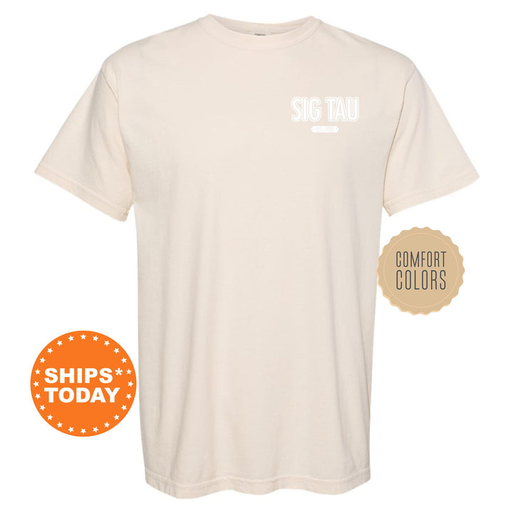 Sigma Tau Gamma Snow Year Fraternity T-Shirt | Sig Tau Left Chest Graphic Tee | Comfort Colors Shirt | Fraternity Bid Day Gift _ 17898g