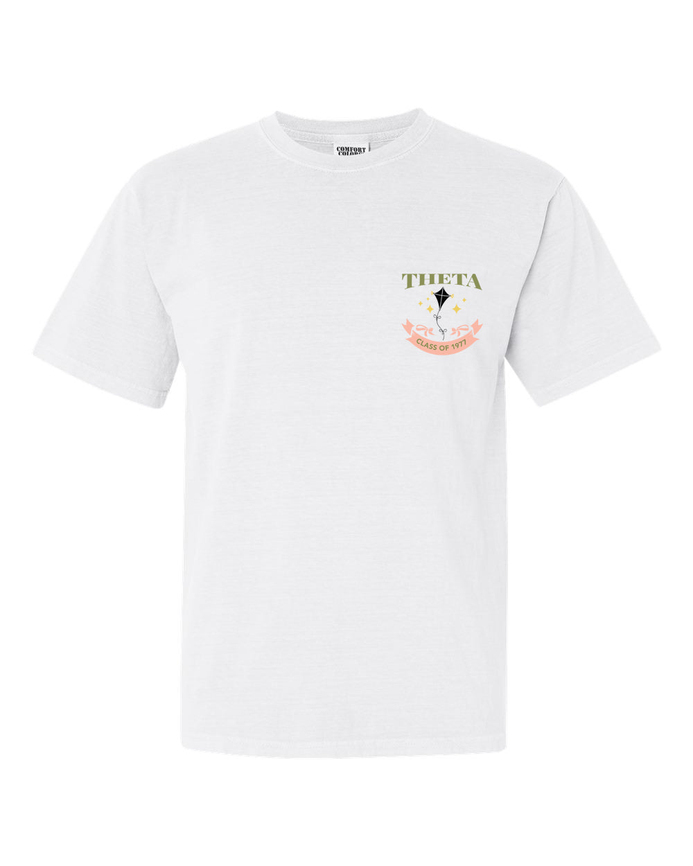 a white t - shirt with a picture of a cat in the pocket