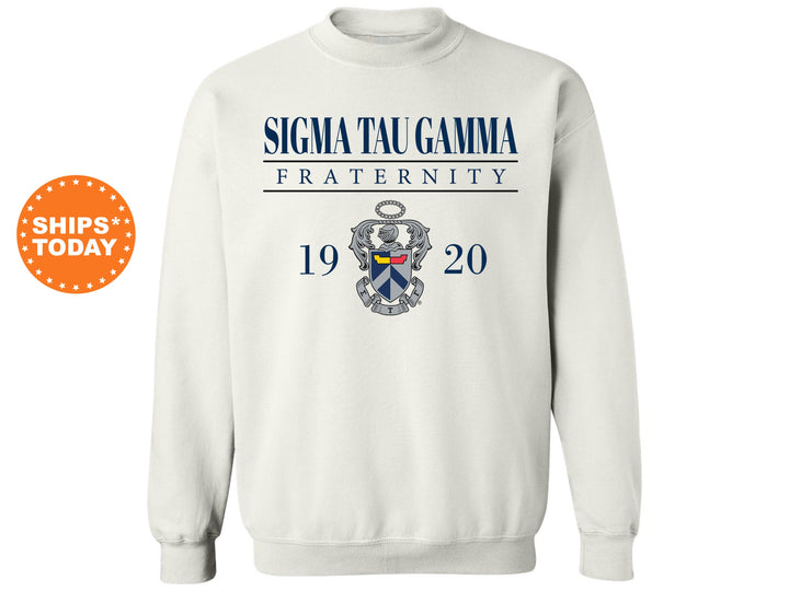 Sigma Tau Gamma Large Crest Fraternity Sweatshirt | Sig Tau Hoodie | Sigma Tau Gamma Fraternity Crest Sweatshirt | Greek Apparel