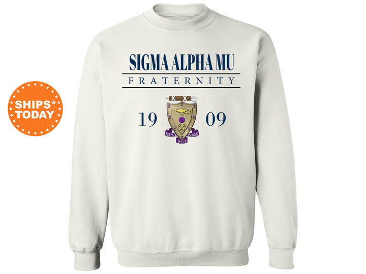Sigma Alpha Mu Large Crest Fraternity Sweatshirt | Sammy Sweatshirt | Sigma Alpha Mu Fraternity Crest Hoodie | Greek Apparel