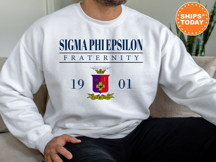 Sigma Phi Epsilon Large Crest Fraternity Sweatshirt | SigEp Hoodie | Sigma Phi Epsilon Fraternity Crest Sweatshirt | Greek Apparel