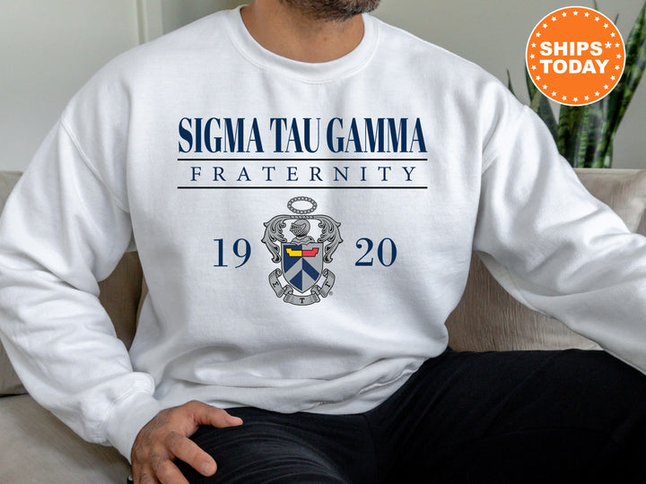Sigma Tau Gamma Large Crest Fraternity Sweatshirt | Sig Tau Hoodie | Sigma Tau Gamma Fraternity Crest Sweatshirt | Greek Apparel
