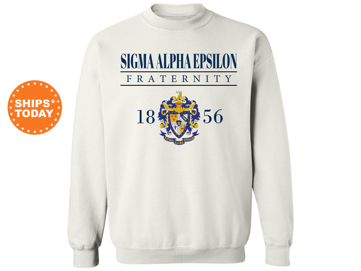 Sigma Alpha Epsilon Large Crest Fraternity Sweatshirt | SAE Hoodie | Sigma Alpha Epsilon Fraternity Crest Sweatshirt | Greek Apparel