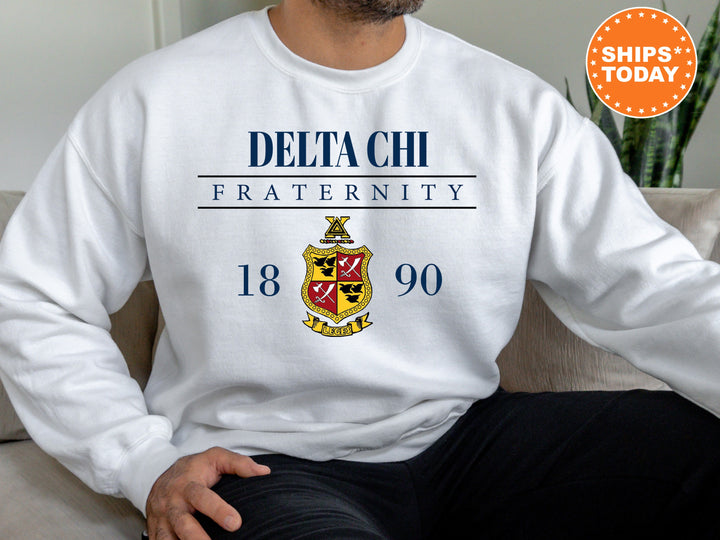 Delta Chi Large Crest Fraternity Sweatshirt | DChi Fraternity Hoodie | Delta Chi Fraternity Crest Sweatshirt | Greek Apparel