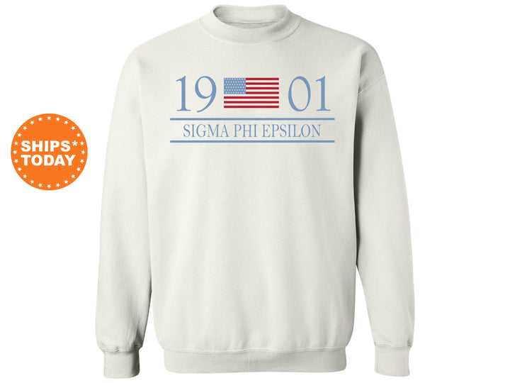 Sigma Phi Epsilon Flag Year Fraternity Sweatshirt | SigEp Hoodie | Fraternity Gift | SigEp Greek Sweatshirt | College Apparel _ 6009g