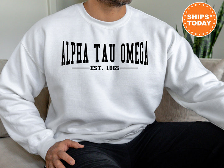 Alpha Tau Omega Concave Fraternity Sweatshirt | ATO Fraternity Hoodie | Custom Greek Apparel | College Sweatshirt | Gifts For Him_ 6575g
