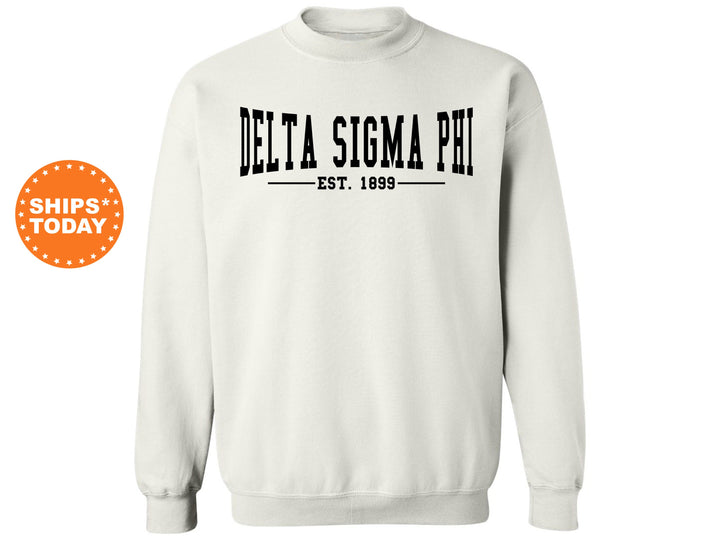 Delta Sigma Phi Concave Fraternity Sweatshirt | Delta Sig Hoodie | Custom Greek Apparel | College Sweatshirt | Gifts For Him _ 6579g