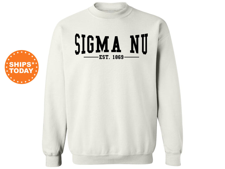 Sigma Nu Concave Fraternity Sweatshirt | Sigma Nu Fraternity Hoodie | Custom Greek Apparel | College Sweatshirt | Gifts For Him _ 6595g