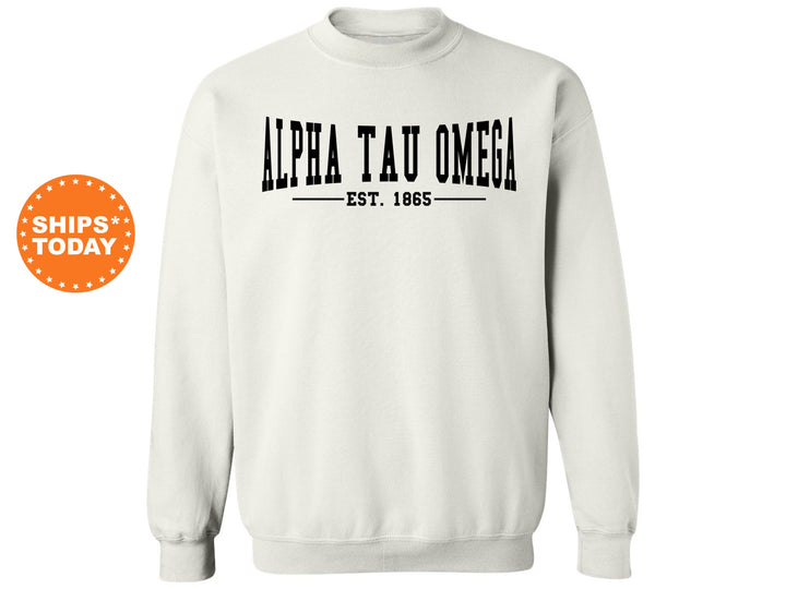 Alpha Tau Omega Concave Fraternity Sweatshirt | ATO Fraternity Hoodie | Custom Greek Apparel | College Sweatshirt | Gifts For Him_ 6575g