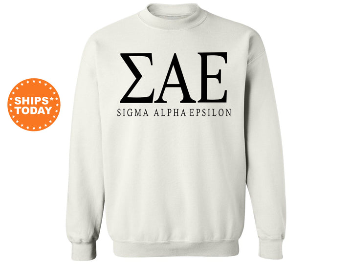 Sigma Alpha Epsilon Block Letter Fraternity Sweatshirt | SAE Greek Letters | Fraternity Hoodie | Fraternity Gift | College Apparel _ 6067g