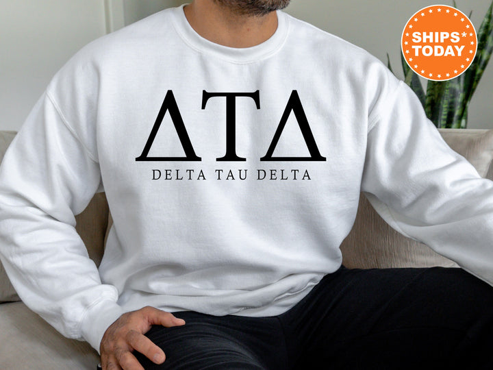 Delta Tau Delta Block Letter Fraternity Sweatshirt | Delt Greek Letters | Delt Fraternity Hoodie | Fraternity Gift | College Apparel _ 6055g