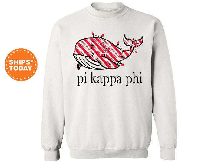 Pi Kappa Phi Red Whale Fraternity Sweatshirt | Pi Kapp Crewneck Sweatshirt | Greek Apparel | Initiation Gifts | Fraternity Hoodie _ 6097g