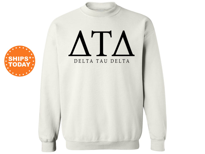 Delta Tau Delta Block Letter Fraternity Sweatshirt | Delt Greek Letters | Delt Fraternity Hoodie | Fraternity Gift | College Apparel _ 6055g