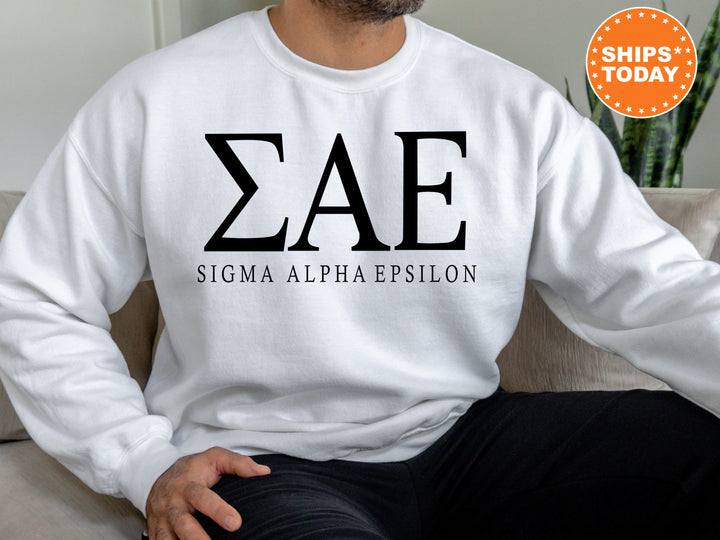 Sigma Alpha Epsilon Block Letter Fraternity Sweatshirt | SAE Greek Letters | Fraternity Hoodie | Fraternity Gift | College Apparel _ 6067g