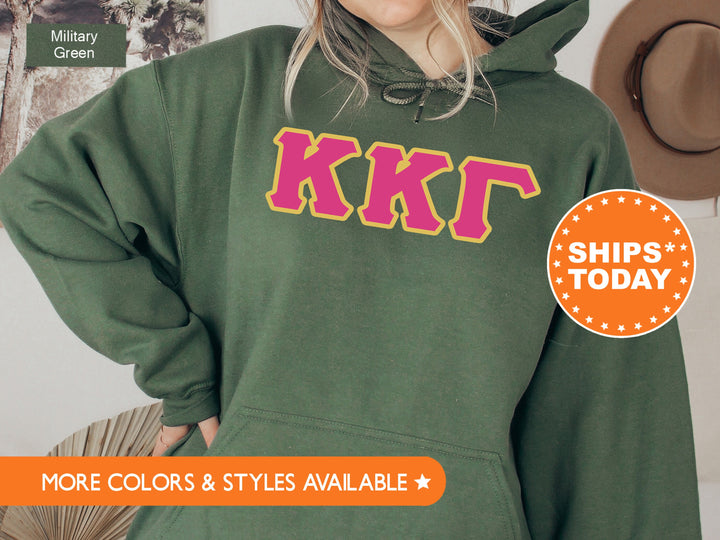 Kappa Kappa Gamma Pink and Gold Sorority Sweatshirt | Kappa Kappa Gamma Sweatshirt | Kappa Greek Letters | Big Little Reveal Gift