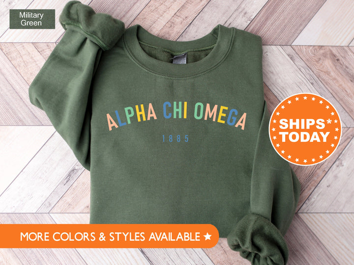Alpha Chi Omega Retro and Year Sorority Sweatshirt | Alpha Chi Retro Sweatshirt | Sorority Hoodie | Big Little Sorority Reveal _ 8216g