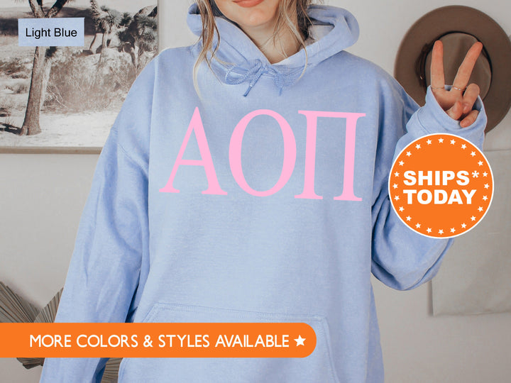 Alpha Omicron Pi Just the Letters Sorority Sweatshirt | Alpha O Greek Letters | Sorority Letters | Big Little Reveal | Greek Apparel 5134g