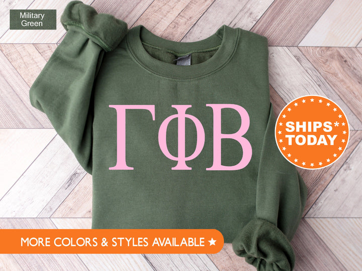 Gamma Phi Beta Just the Letters Sorority Sweatshirt | Gamma Phi Greek Letters | Sorority Letters | Big Little Reveal | Greek Apparel