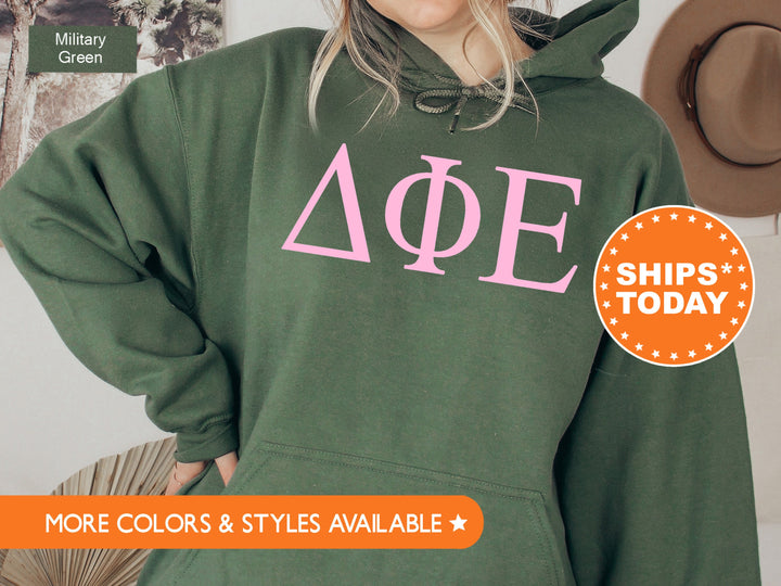 Delta Phi Epsilon Just the Letters Sorority Sweatshirt | DPHIE Greek Letters | Sorority Letters | Big Little Reveal | Greek Apparel