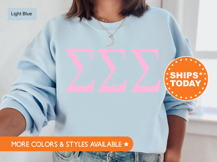 Sigma Sigma Sigma Just The Letters Sorority Sweatshirt | Tri Sigma Greek Letters | Sorority Letters | Big Little | Sorority Apparel