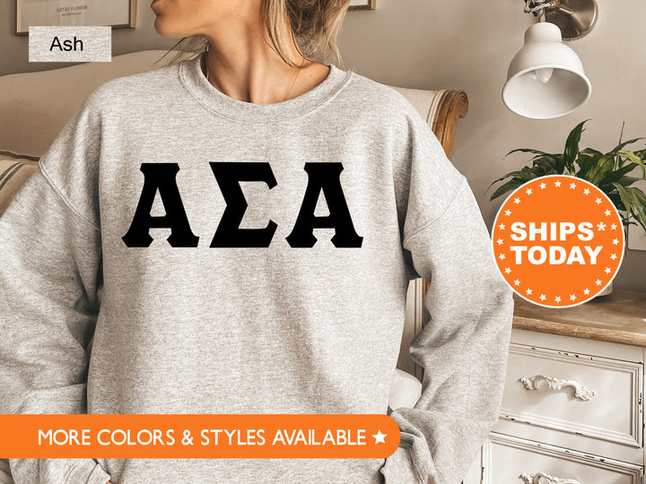 Alpha Sigma Alpha Super Simple Sorority Sweatshirt | Greek Letters Sweatshirt | Sorority Letters | Big Little Gift | College Apparel