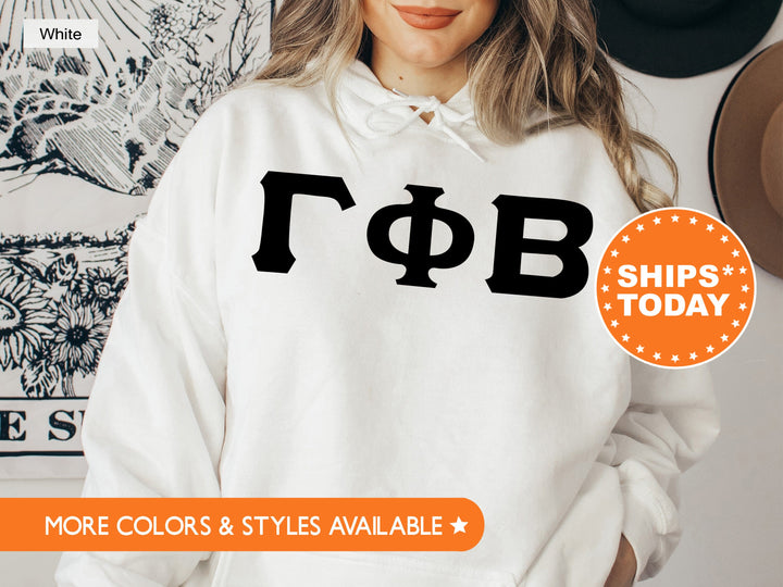 Gamma Phi Beta Super Simple Sorority Sweatshirt | Gamma Phi Greek Letters | GPHI Sorority Letters | Big Little | College Apparel