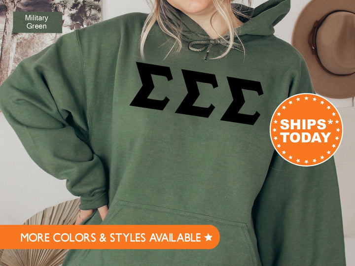 Sigma Sigma Sigma Super Simple Sorority Sweatshirt | Tri Sigma Greek Letters | Sorority Letters | Big Little Gift | College Apparel