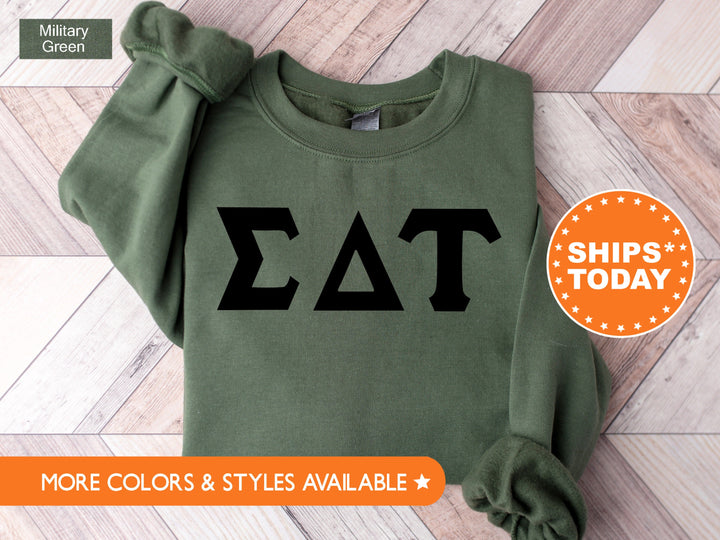 Sigma Delta Tau Super Simple Sorority Sweatshirt | Sig Delt Greek Letters | Sorority Letters | Big Little Reveal | College Apparel