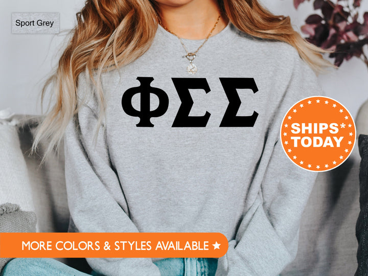 Phi Sigma Sigma Super Simple Sorority Sweatshirt | Phi Sig Greek Letters | Sorority Letters | Big Little Gift | College Apparel