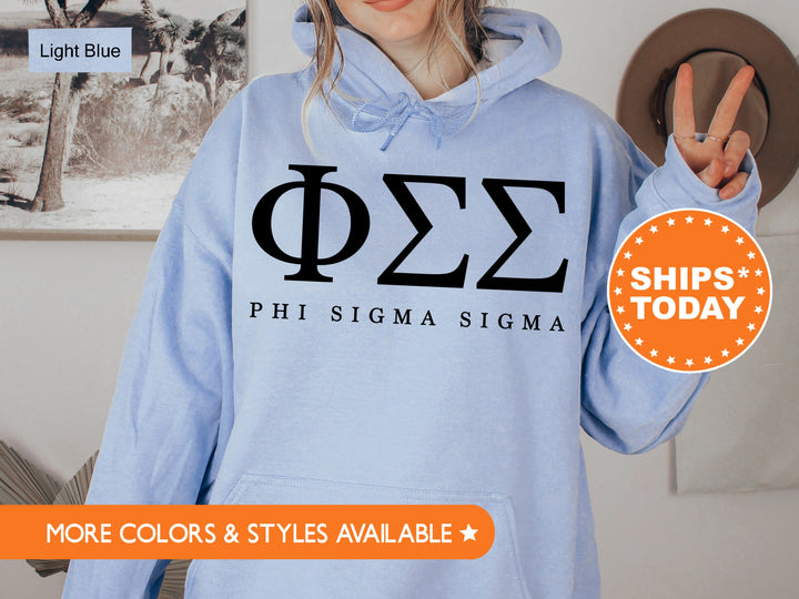 Phi Sigma Sigma Sweet and Simple Sorority Sweatshirt | Phi Sig Greek Letters Sorority Crewneck | Phi Sig Sorority Letters | Greek Apparel 5019g