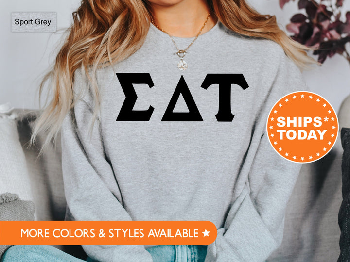 Sigma Delta Tau Super Simple Sorority Sweatshirt | Sig Delt Greek Letters | Sorority Letters | Big Little Reveal | College Apparel