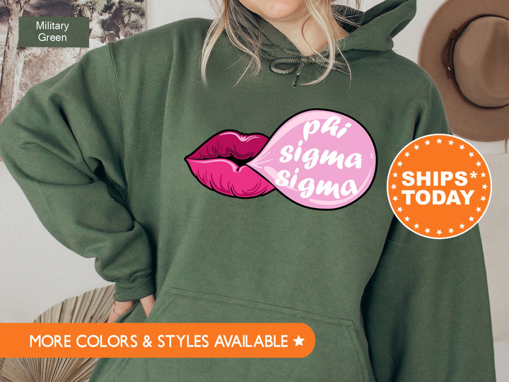 Phi Sigma Sigma Bubble Gum Sorority Sweatshirt | Phi Sig Sorority Hoodie | Big Little Reveal | Sorority Gifts | Greek Sweatshirt _ 7611g