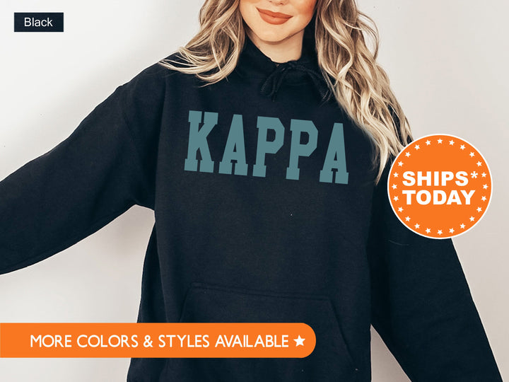 Kappa Kappa Gamma Bold Aqua Sorority Sweatshirt | KAPPA Sorority Letters Crewneck | Sorority Merch | Big Little Reveal Gift | Bid Day Basket
